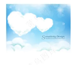 清爽蓝色浪漫底图