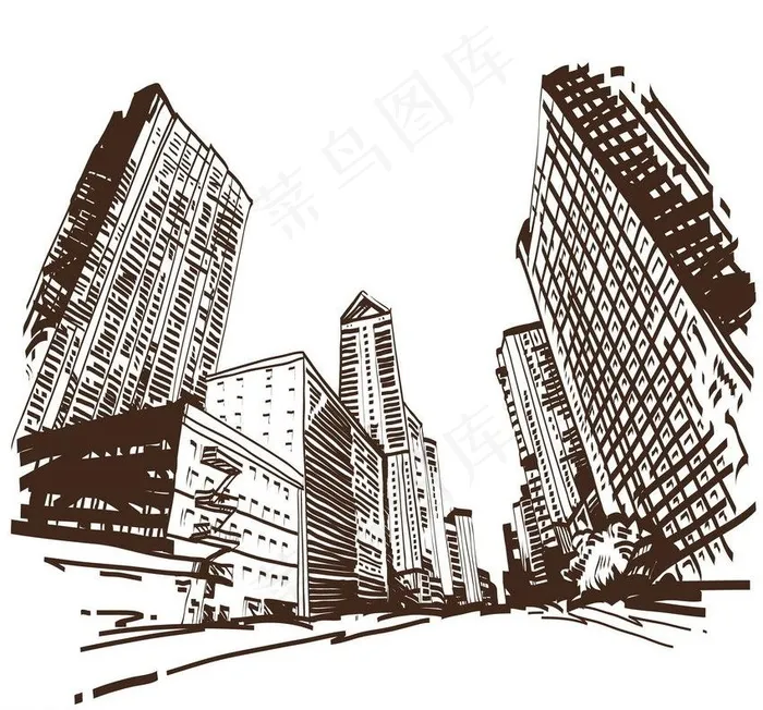 城市建筑图片eps,ai矢量模版下载
