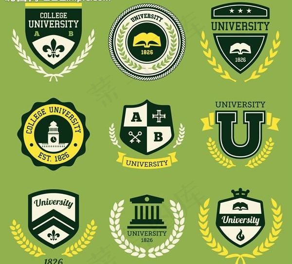 学校logo图片eps,ai矢量模版下载