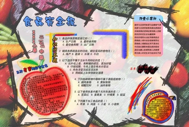 食品安全小报手抄报图片