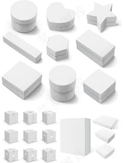 立体空白包装盒设计矢量素材