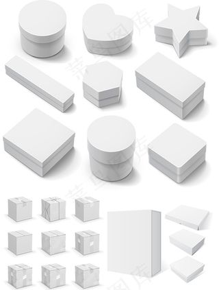 立体空白包装盒设计矢量素材