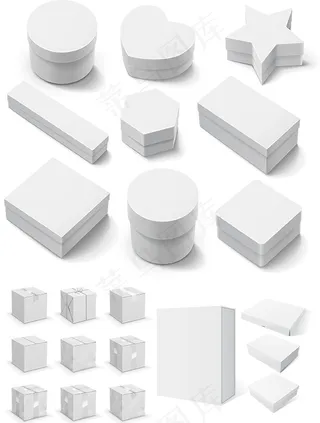 立体空白包装盒设计矢量素材