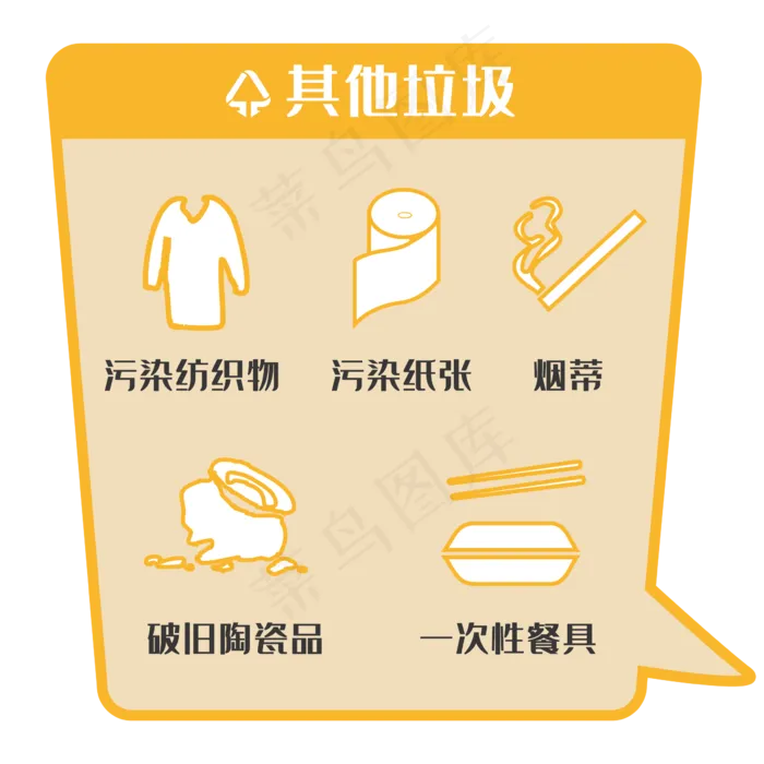 垃圾分类其他垃圾,免抠元素(2362*2362px 300 dpi )ai矢量模版下载