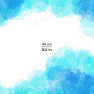 藍色水彩背景淡色水染