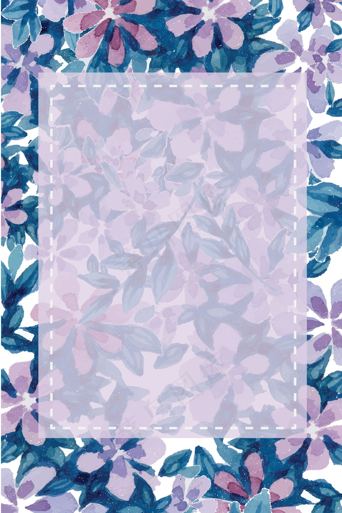 矢量水彩手绘花朵春天背景素材图