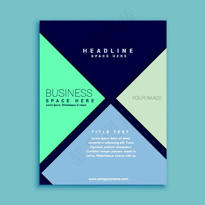 彩色三角形传单图片eps,ai矢量模版下载