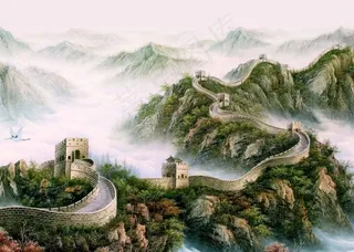万里长城油画
