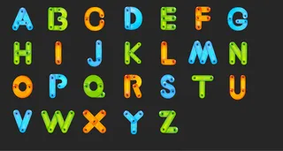 彩色卡通字母矢量