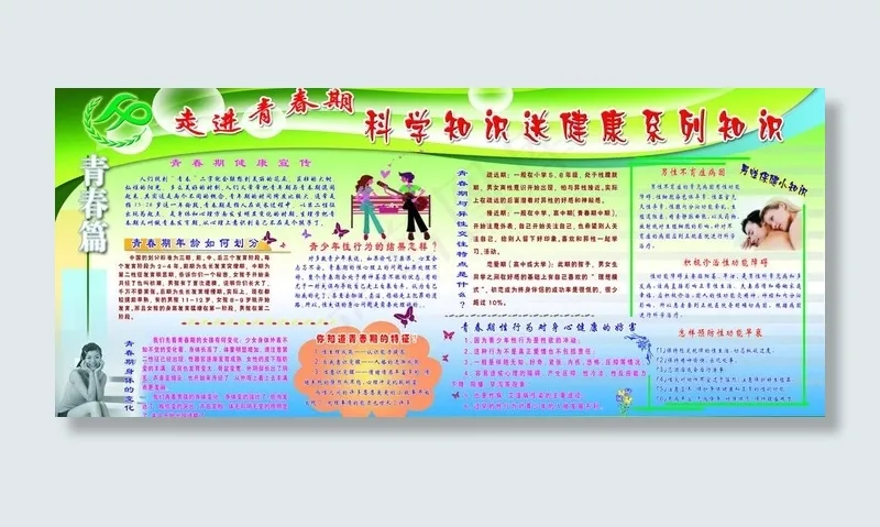 走进青春期科学知识送健康系列知识图...psd模版下载
