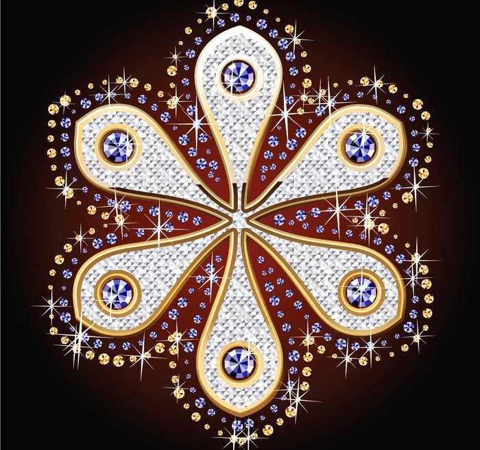 金属钻石花朵图片eps,ai矢量模版下载