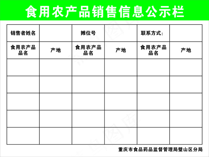 食品安全公示栏展板cdr矢量模版下载