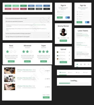 简单的UI素材包免费PSD素材