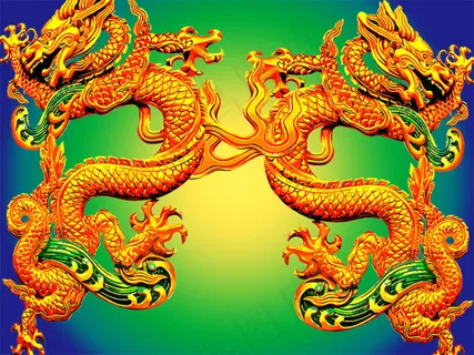 龙石雕金龙psd素材集