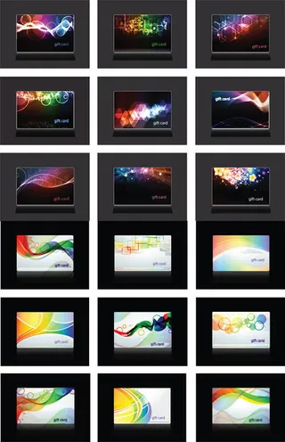 炫彩艺术图形名片卡片设计矢量素材