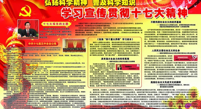 学习宣传贯彻十七大精神图片(4800X2880(DPI:61))psd模版下载