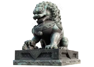 中国风石狮子党政海报素材