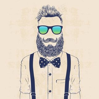 戴墨镜的男士创意广告矢量素材