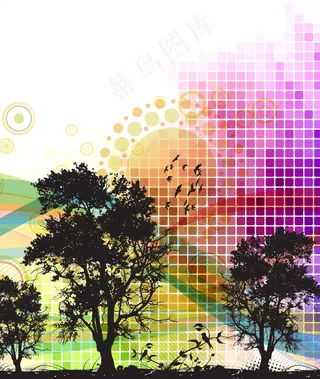 矢量背景树