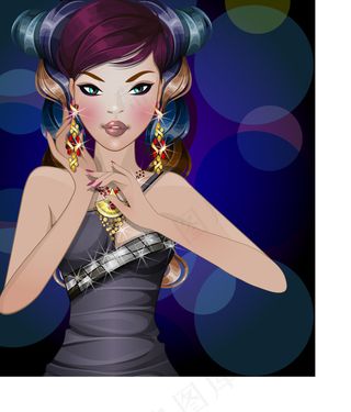 时尚妖艳美女矢量素材