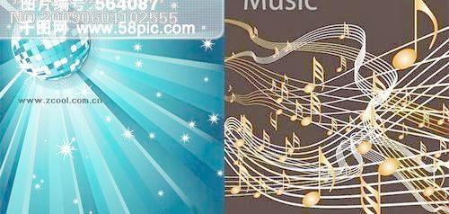 2款音乐背景矢量素材ai矢量模版下载