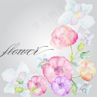 水彩花朵