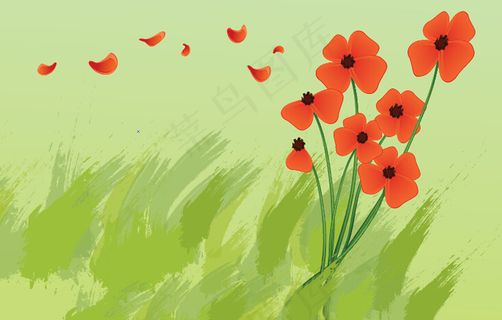 唯美花瓣飘飞矢量图