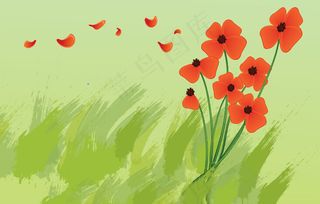 唯美花瓣飘飞矢量图