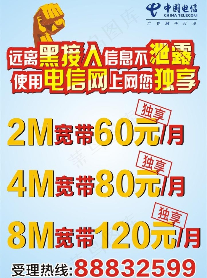 电信套餐海报贴纸图片