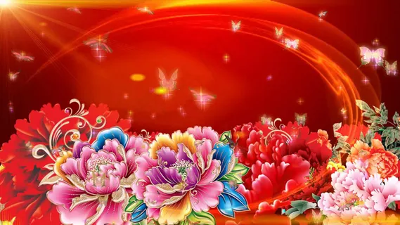 中国风喜庆新春节日舞台背景