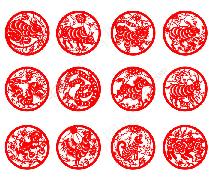 十二生肖剪纸图片