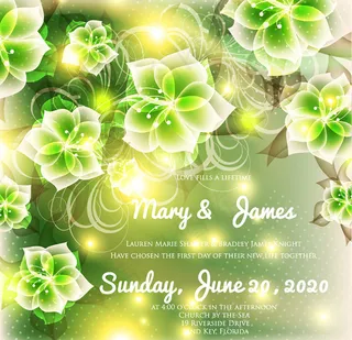 梦幻绿色花朵背景矢量素材