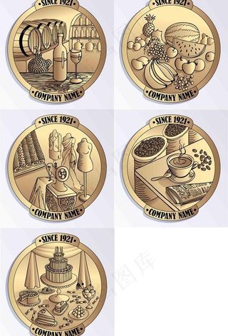 复古葡萄酒元素图片