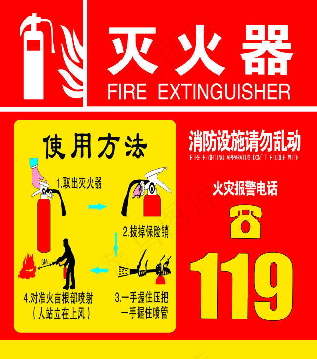 灭火器psd模版下载