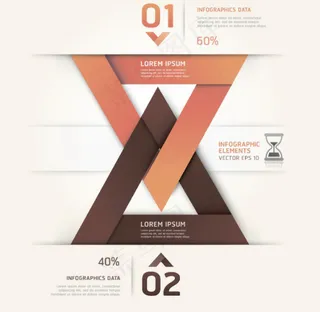 交叉的矢量三角形