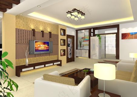 黄色背景墙设计