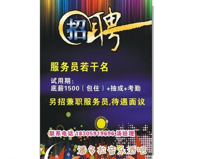 酒吧招聘海报图片cdr矢量模版下载