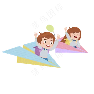 小清新乘坐纸飞机的俩个小学生可小清新乘坐纸飞机的俩个小学生可