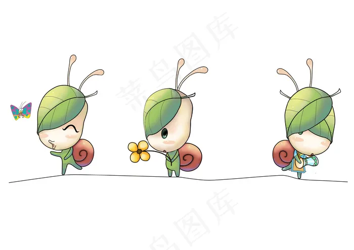 绿色可爱蚂蚁素材图片