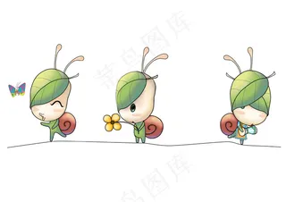 绿色可爱蚂蚁素材图片