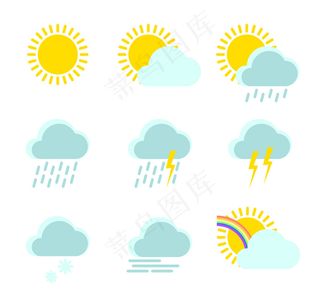9款清新天气图标矢量素材