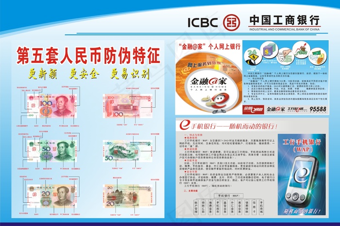 第五套人民币防伪宣传海报cdr矢量模版下载