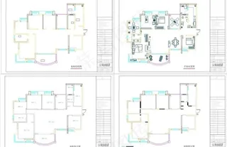 室内100平米以上大户型cad平面...