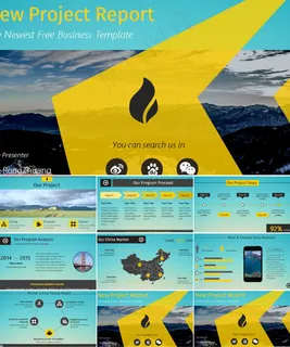 简约扁平风格系列PPT模板