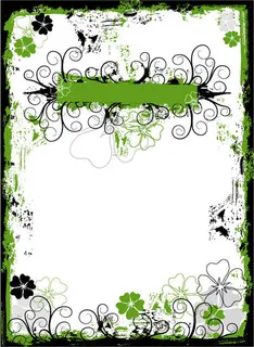 绿色四叶草装饰文本框矢量素材 绿色四叶草装饰文本框矢量素材