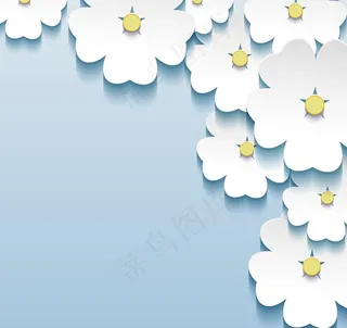 3d剪纸花卉背景图片