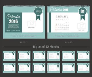 2016年日历主题矢量素材集合V.75