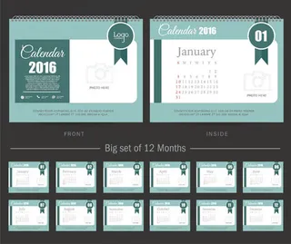 2016年日历主题矢量素材集合V.75