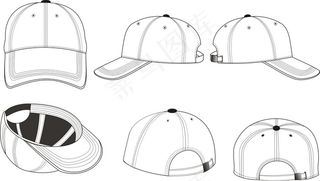 棒球帽矢量图
