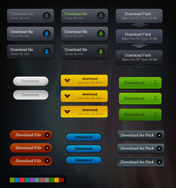 精致网页下载按钮—psd分层素材